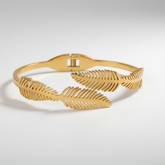 Golden Feather Embrace Cuff