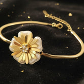 Golden Bloom Floral Bracelet