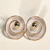 Ivory Spiral Stud Earrings