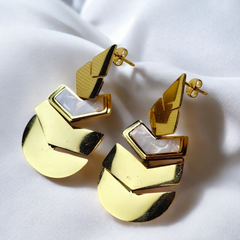 Aurum Chevron Drop Earrings