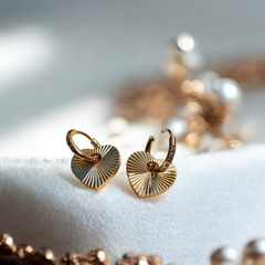 Sunlit Heart Hoops Earrings