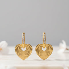 Sunlit Heart Hoops Earrings