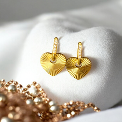 Sunlit Heart Hoops Earrings