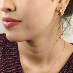 Golden Fern Leaf Stud Earrings