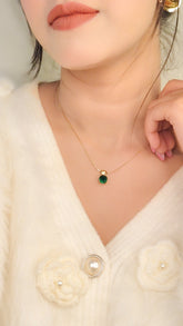 Emerald Heart Drop Necklace