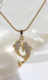 Celeste Twin Dolphin Necklace