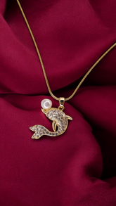 Moonlit Pearl Dolphin Necklace