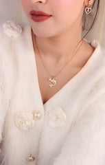 Moonlit Pearl Dolphin Necklace