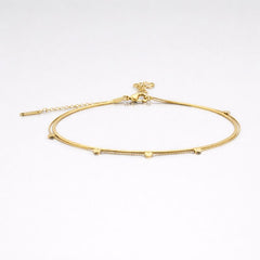 Golden Hearts Double Chain Anklet