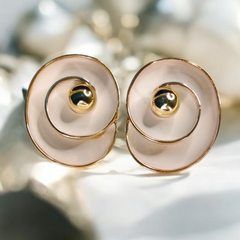 Ivory Spiral Stud Earrings