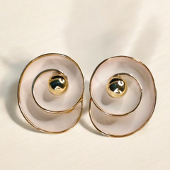 Ivory Spiral Stud Earrings