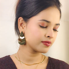 Aurum Chevron Drop Earrings