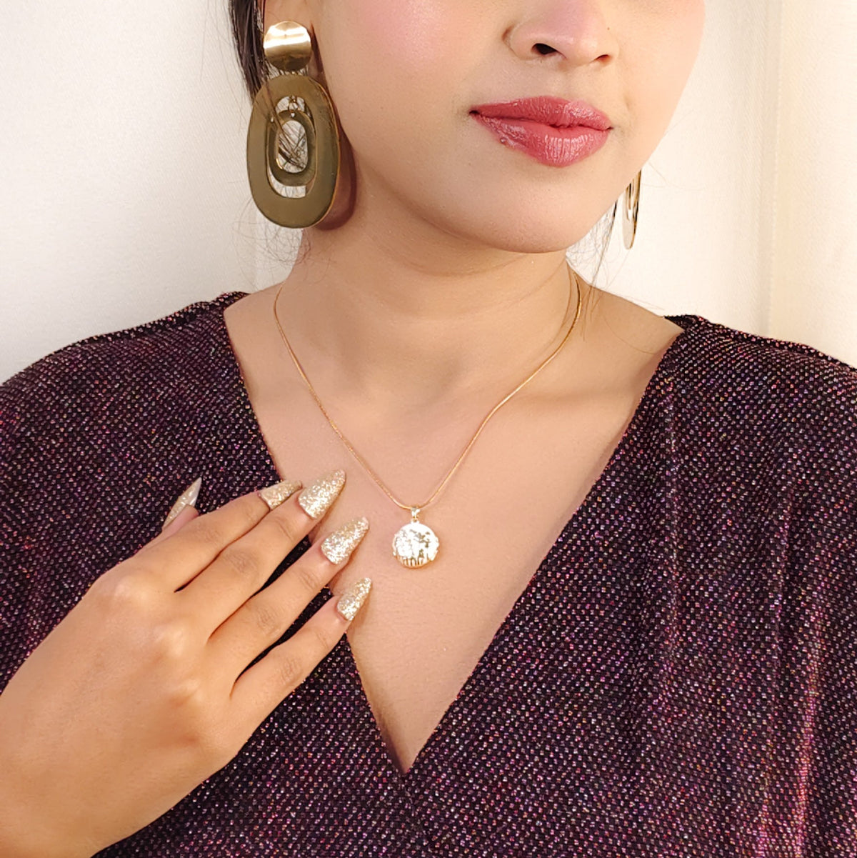 Elara Bold Oval Drop Earrings