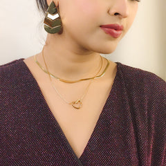 Aurum Chevron Drop Earrings