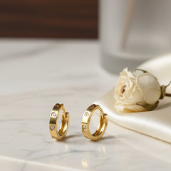 Élan Screw-Detail Gold Hoops