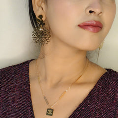 Aurelia Leaf Lattice Earrings