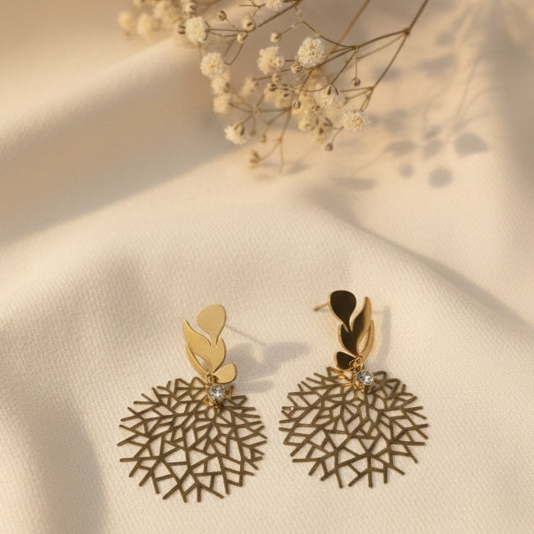 Aurelia Leaf Lattice Earrings