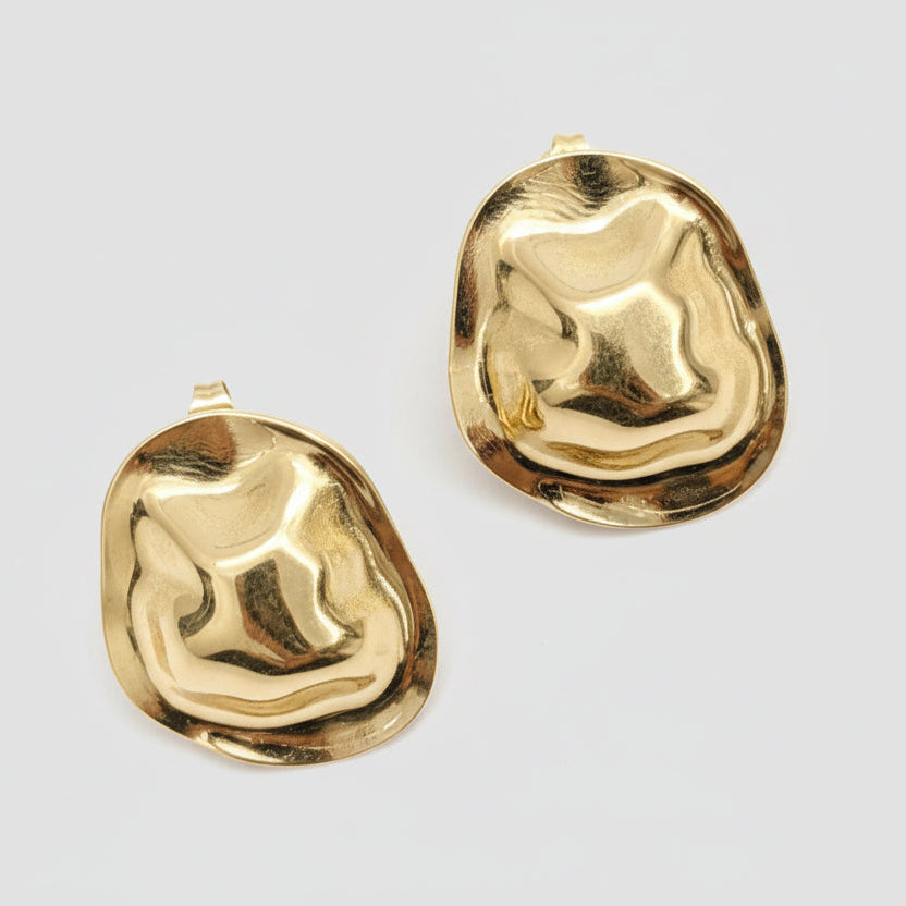 Aurélia Melted Gold Stud Earrings