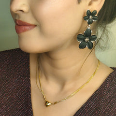 Midnight Bloom Drop Earrings