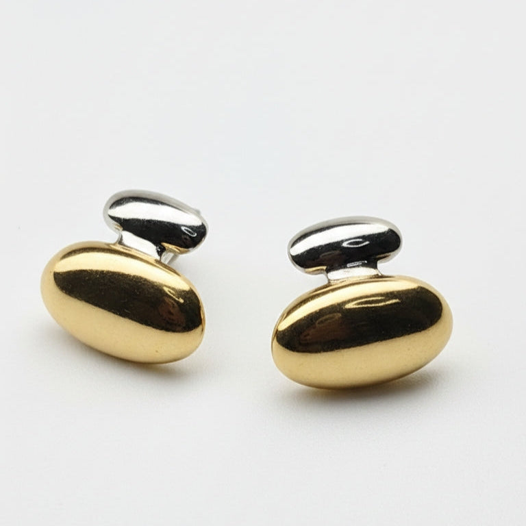 Dual-Tone Aura Stud Earrings