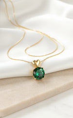 Emerald Heart Drop Necklace