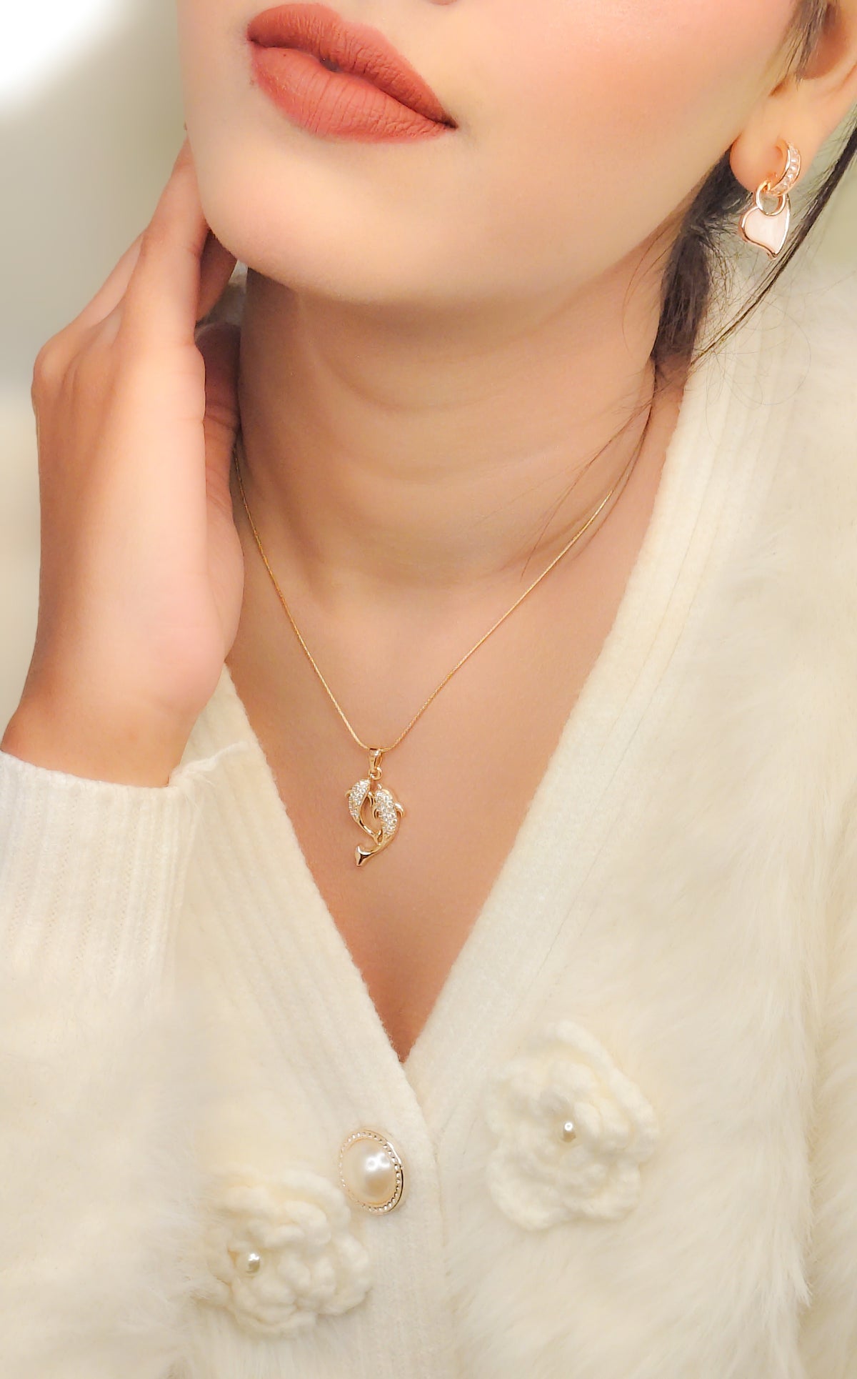 Celeste Twin Dolphin Necklace