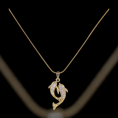 Celeste Twin Dolphin Necklace