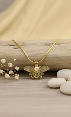 Golden Bee Pearl Necklace