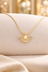 Golden Bee Pearl Necklace