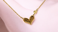 Golden Pulse Heart Necklace