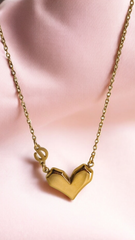 Golden Pulse Heart Necklace